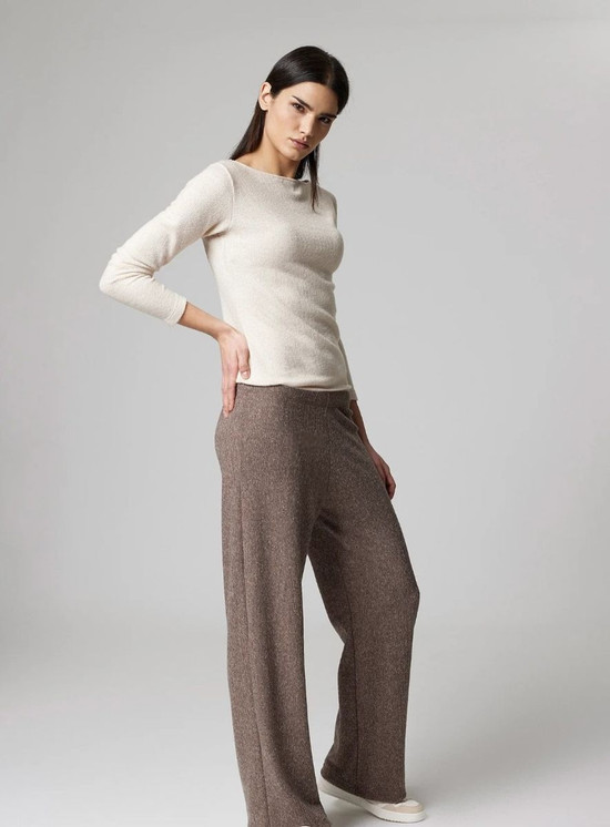 Pantalone morbido in maglia a coste 4873 JADEA