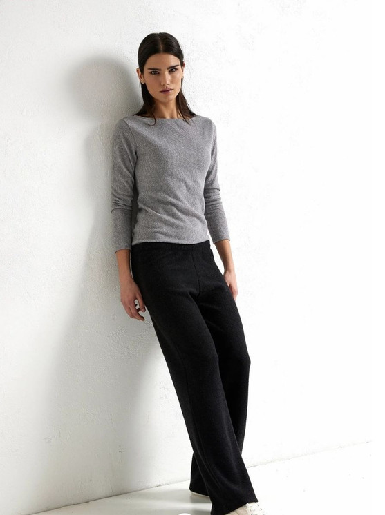 Pantalone morbido in maglia a coste 4873 JADEA