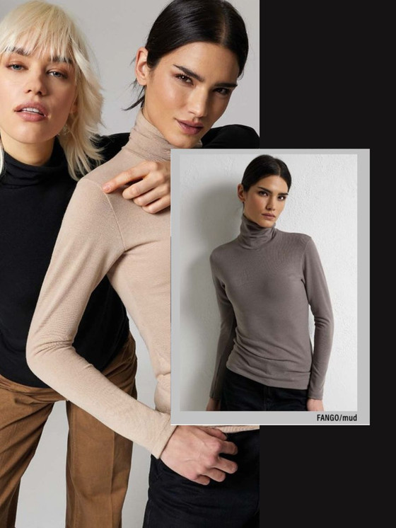 Dolcevita donna in maglina manica lunga tinta unita 4861 JADEA