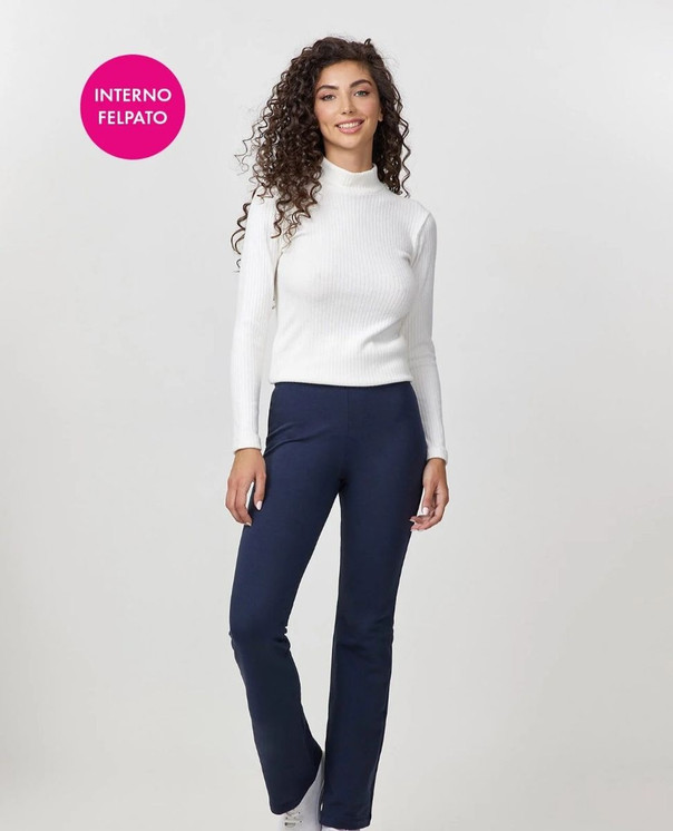 Pantaleggings a zampa in cotone elasticizzato con interno felpato 4369 JADEA
