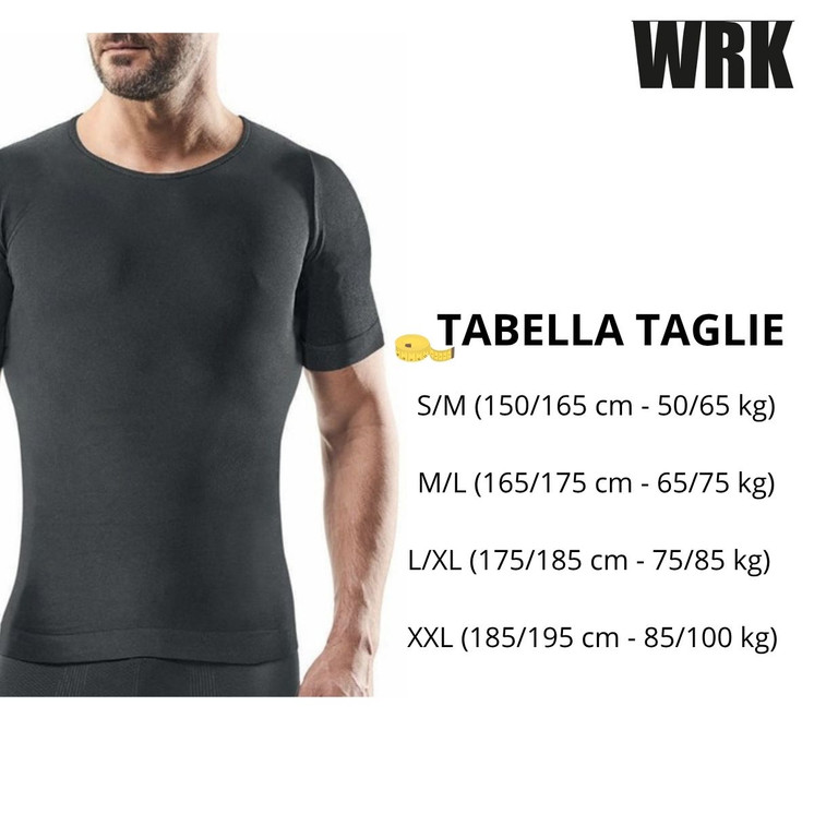 T-shirt uomo mezza manica in Lana Merino elasticizzata WRK401