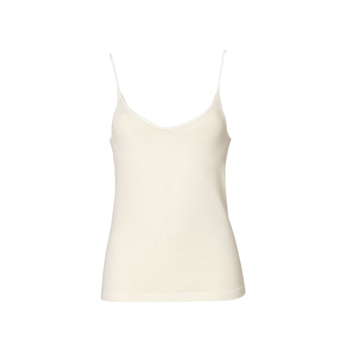 Emmebivi Canotta Top Donna Lana e Seta Spallina Stretta con Bordo raso  91401