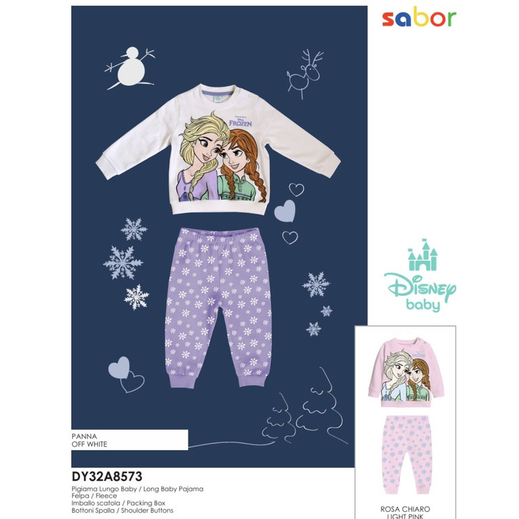 Pigiama neonata in cotone felpato DY32A8573 FROZEN SABOR