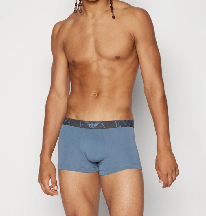 3 Boxer Uomo in Cotone Stretch con Vita Elastica Logata Emporio Armani