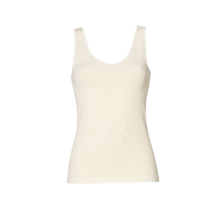 Emmebivi Canotta Donna Spalla Larga in Lana Seta con Bordo in raso 91402