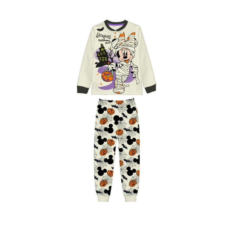 Pigiama bambina Halloween in caldo cotone interlock DY50A3660 MINNIE