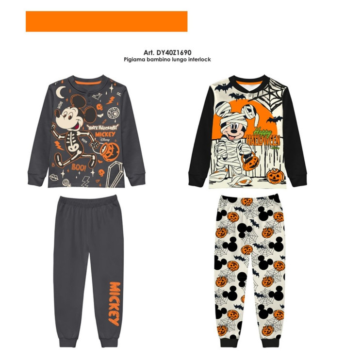 Pigiama bambino Halloween in caldo cotone interlock DY40Z1690 MICKEY