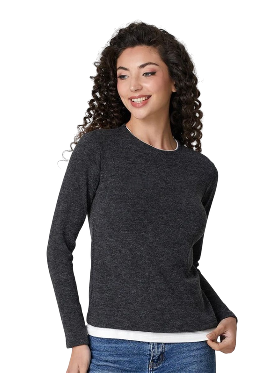 Maglia donna a manica lunga  in morbido mix di viscosa 4862 JADEA