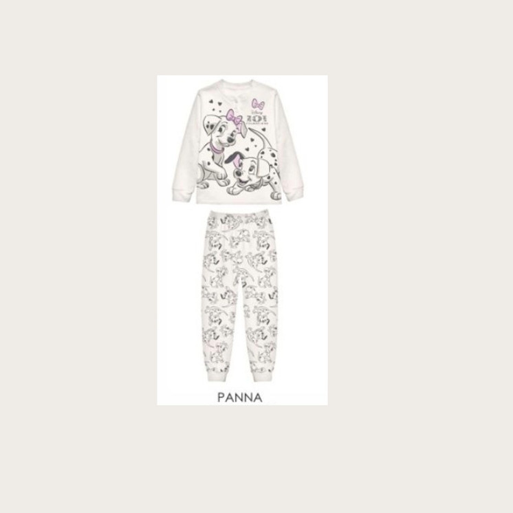 Pigiama bambina in cotone felpato DY50A3553 DALMATA SABOR