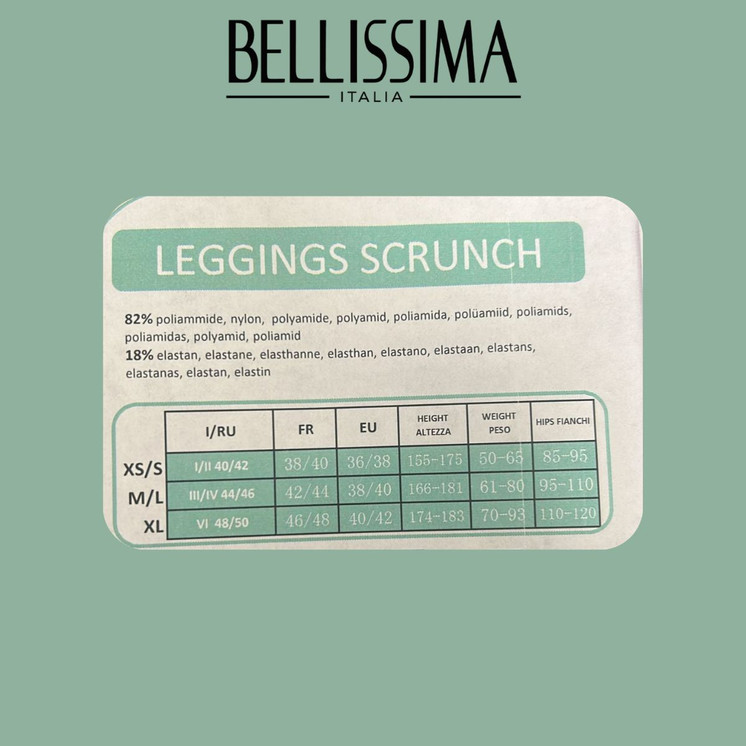 Short Scrunch donna fitness in microfibra BELLISSIMA