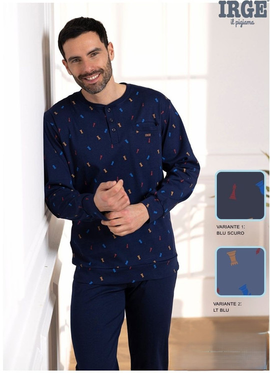 Pigiama uomo invernale caldo cotone interlock IRI2400 IRGE