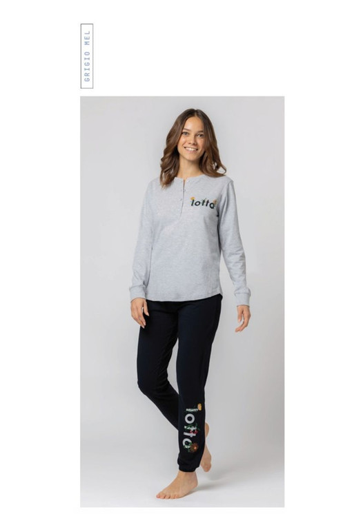 Pigiama donna lungo in cotone estivo LP5233 LOTTO