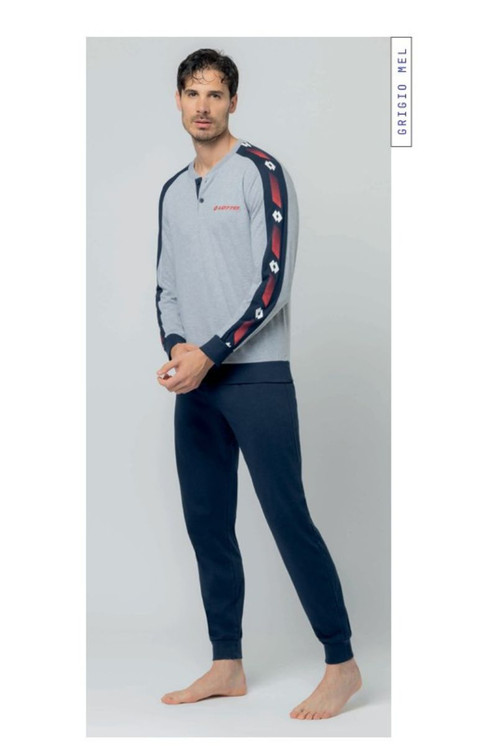 Pigiama Uomo Lungo Lotto LP1217 in Cotone Jersey Leggero Estivo