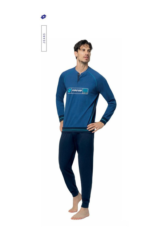 Pigiama Uomo Lungo Lotto LP1225 in Cotone Jersey Leggero Estivo