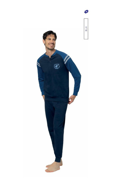 Pigiama Uomo Lungo Lotto LP1220 in Cotone Jersey Leggero Estivo