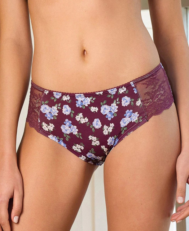 6Pz Midi in cotone elasticizzato fantasia floreale con pizzo 6545 JADEA