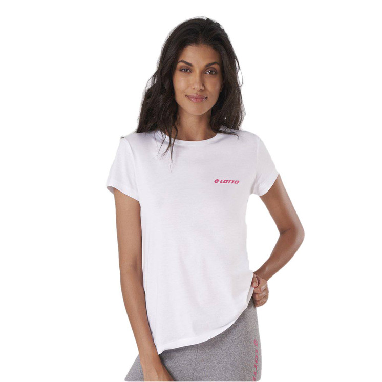 Maglia Donna Manica Corta in 100% Cotone  Lotto LA1011 con Logo
