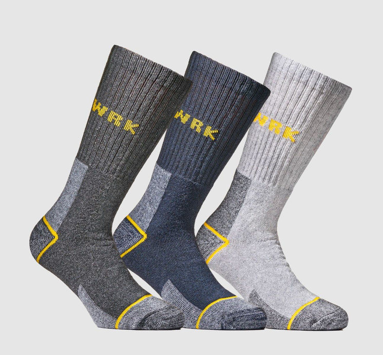 3 Paia Calza uomo corta da lavoro antinfortunistica WRK-01