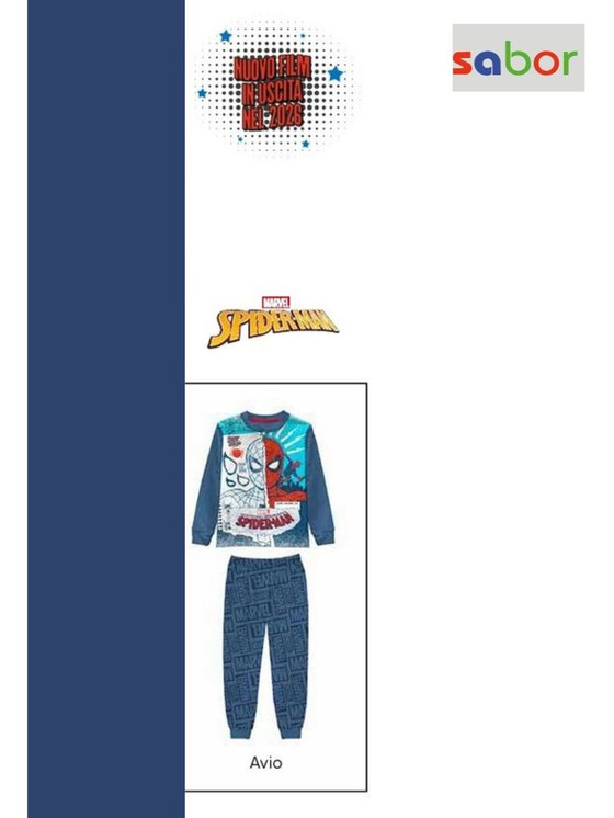 Pigiama bambino lungo in cotone estivo  MV40M7764 SPIDERMAN