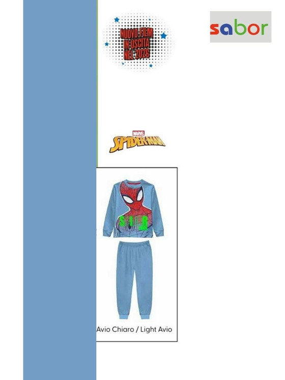 Pigiama bambino lungo in cotone estivo MV40M7740 SPIDERMAN