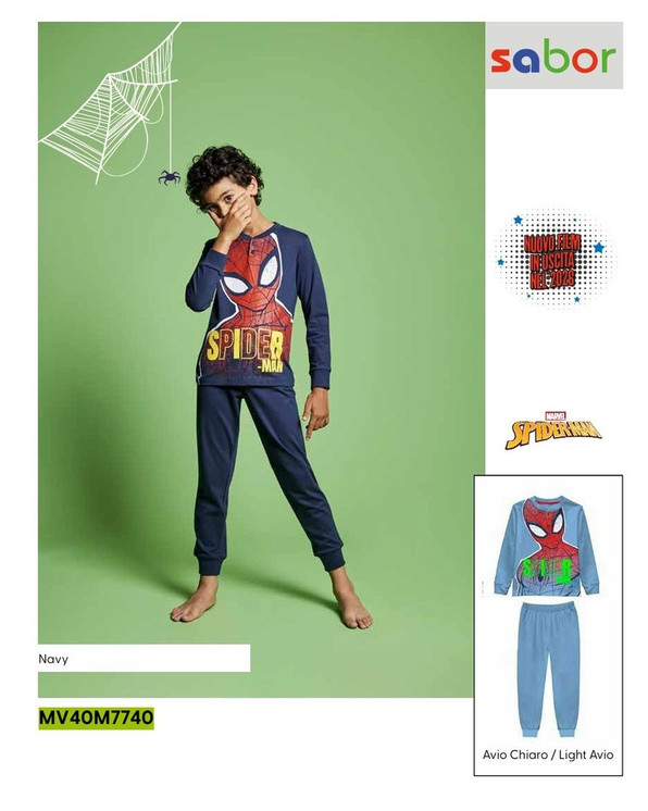 Pigiama bambino lungo in cotone estivo MV40M7740 SPIDERMAN