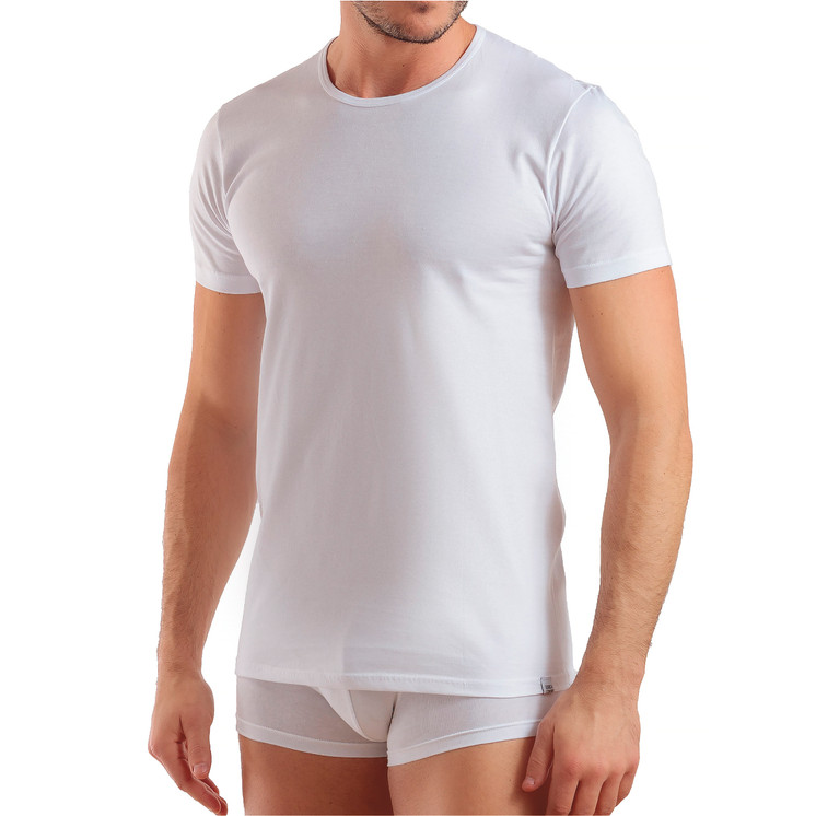 Enrico Coveri ET1010 T-Shirt Uomo Girocollo Mezza Manica Cotone - 3 Pz