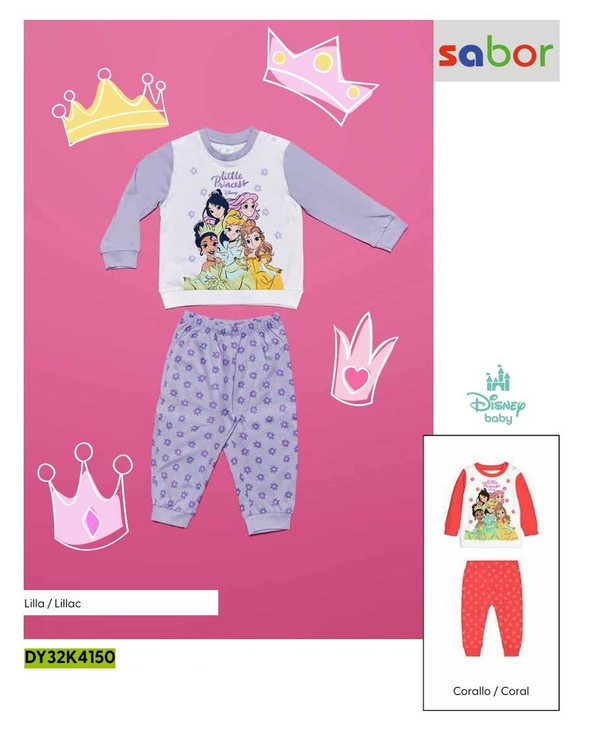 Pigiama neonaata lungo in cotone estivo DY32K4150 PRINCESS