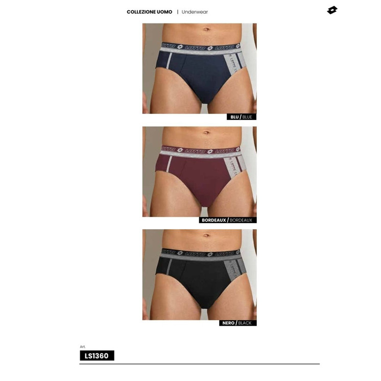 6 Slip Uomo Moda in Cotone Elasticizzato LS1360 LOTTO