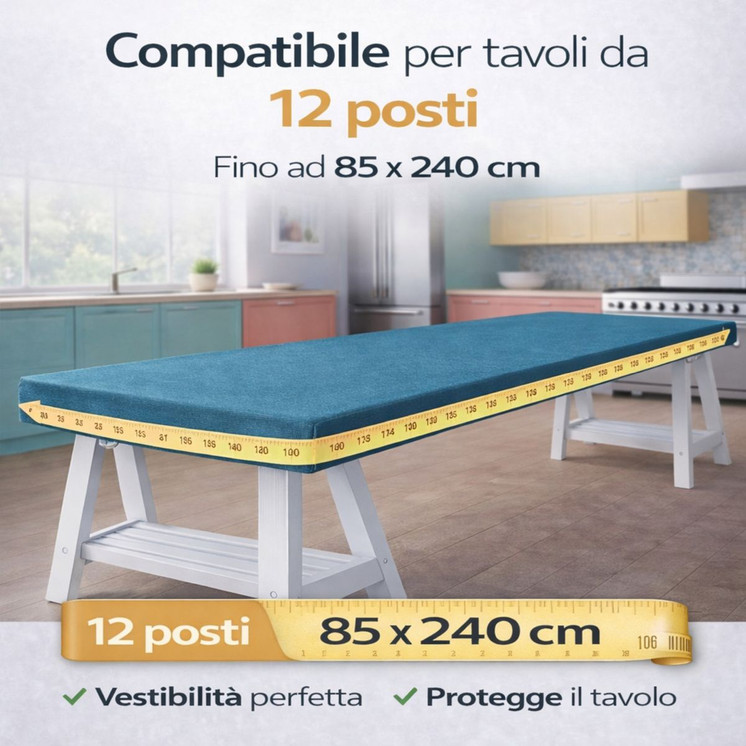 Buccia di Mela Copritavolo 12 posti in tessuto elasticizzato Mixo -Made in Italy