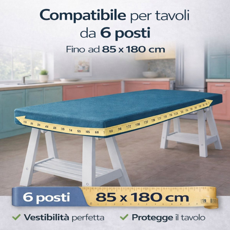 Buccia di Mela Copritavolo 6 posti in tessuto elasticizzato  Mixo -Made in Italy
