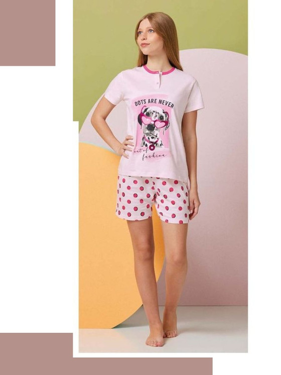 Pigiama corto ragazza in cotone estivo GP7135 IL GRANCHIO