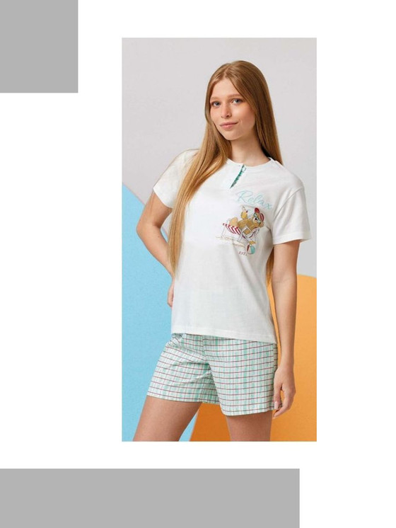 Pigiama corto ragazza in cotone estivo GP7136 IL GRANCHIO