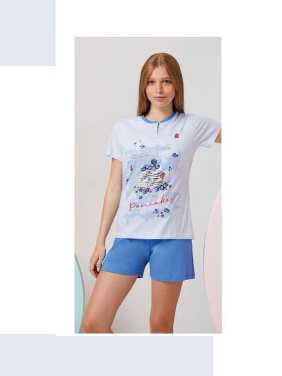 Pigiama corto ragazza in cotone estivoGP7137 IL GRANCHIO