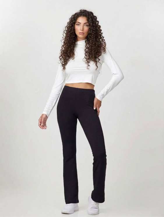 Jadea 4195 Pantaleggings Donna a Zampa in Cotone Elasticizzato