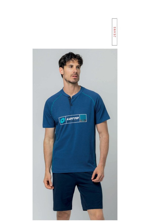 Lotto  Pigiama Uomo corto in cotone estivo mezza manica LP1237