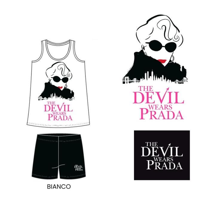 IL DIAVOLO VESTE PRADA Pigiama estivo corto donna in cotone DYD0886 SABOR