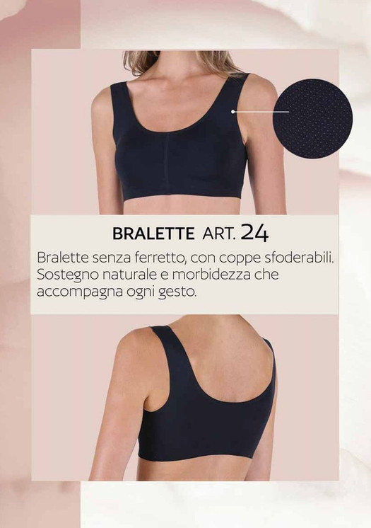 Andra Bralette Donna senza ferretto e coppe sfoderabili Linea comfort 24