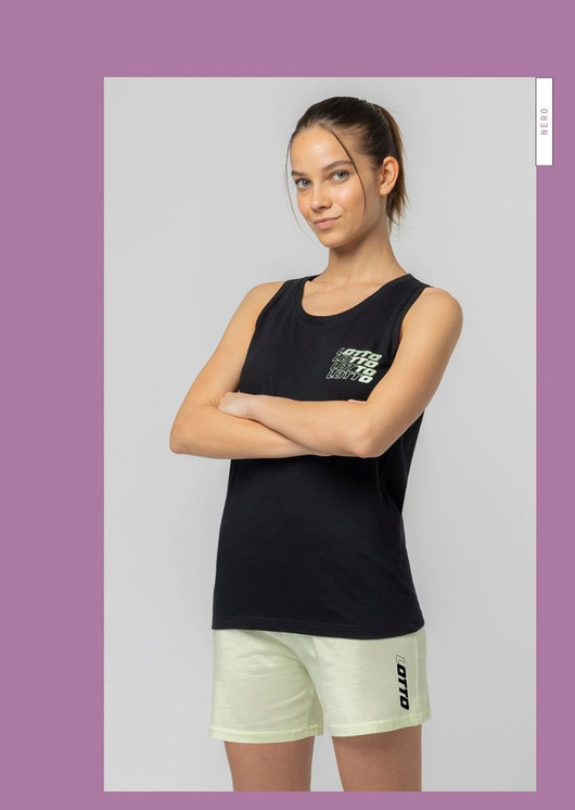 LOTTO Pigiama donna in cotone estivo spalla larga  LP5253