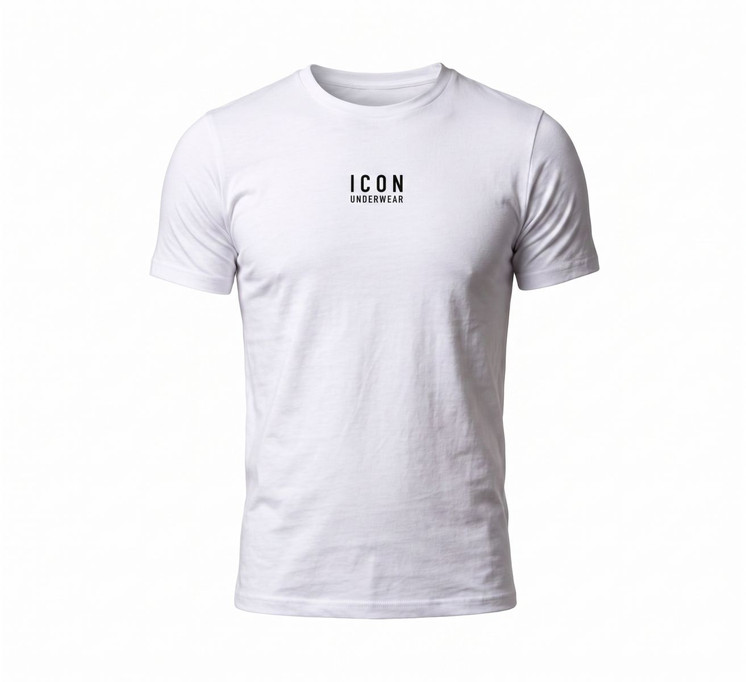 ICON IMU01 Maglia Uomo Mezza Manica Cotone Bielastico con Logo a Contrasto