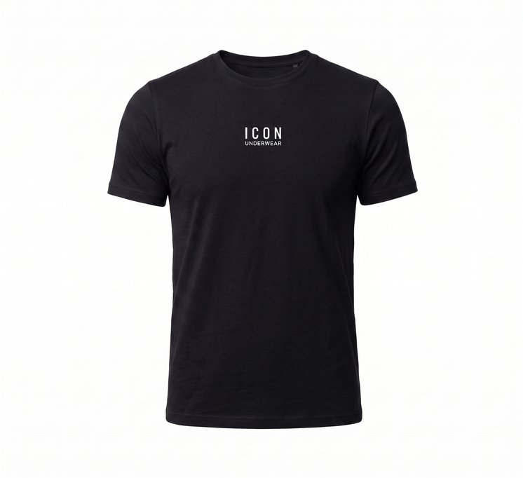 ICON IMU01 Maglia Uomo Mezza Manica Cotone Bielastico con Logo a Contrasto