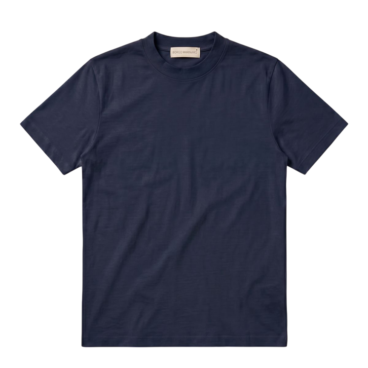 BORGO MARINARO Shirt uomo mezza manica girocollo in 100% cotone Made in Italy PARTENOPE
