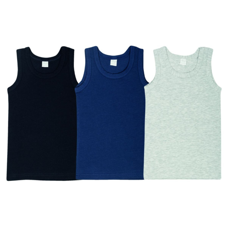 3 Pezzi Canotta Bambino Spalla Larga Ellepi AI 8410 in Cotone Bielastico