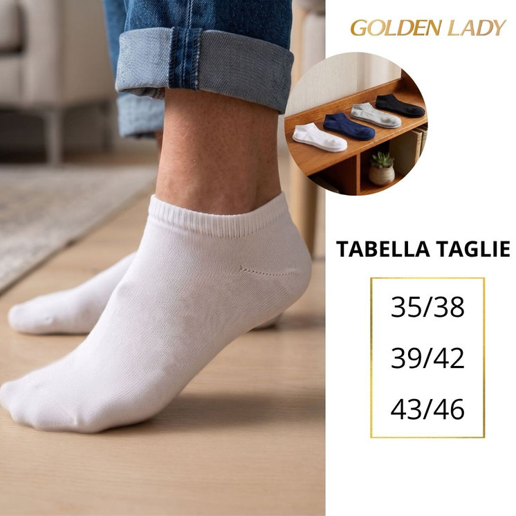 GOLDENLADY  (3 paia) Minicalza unisex in cotone 34UU