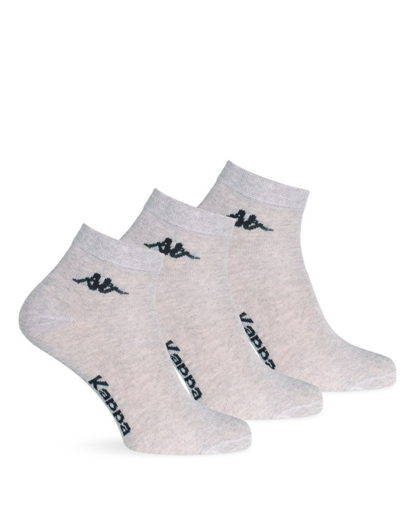 3 Paia Calza Corta Unisex Kappa K004 in Jersey di Cotone. Ideale per lo Sport