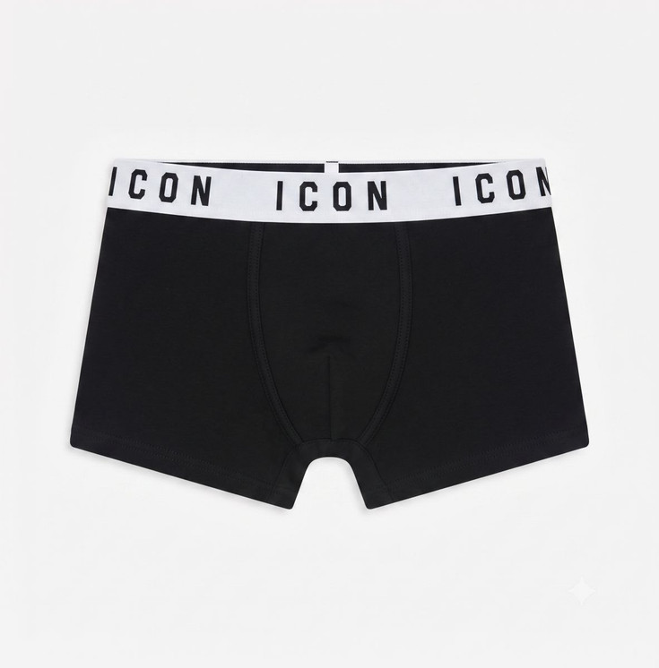 ICON (3 pezzi) Boxer ragazzo in cotone elasticizzato con logo a contrasto 001733