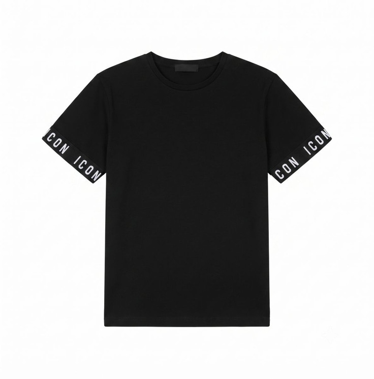 Icon T-shirt ragazzo girocollo mezza manica in cotone con logo a contrasto 1730