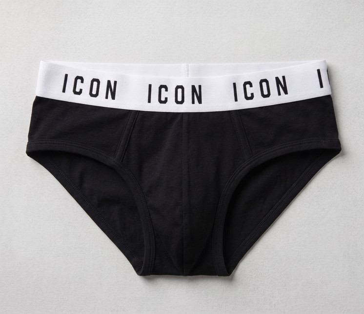 ICON  (3 pezzi ) Slip ragazzo in cotone elasticizzato con logo a contrasto 01736