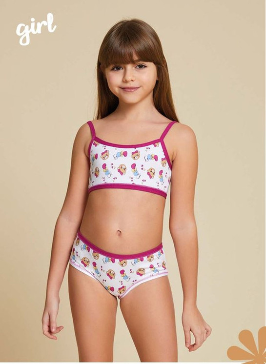 JADEA Coordinato Bambina Brassiere + Slip in Cotone Elasticizzato 853