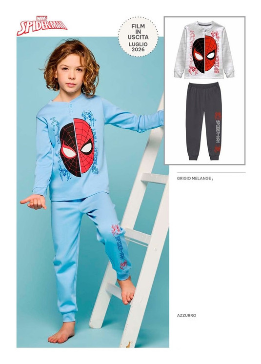SPIDERMAN Pigiama bambino manica lunga in cotone interlock MV40M7812
