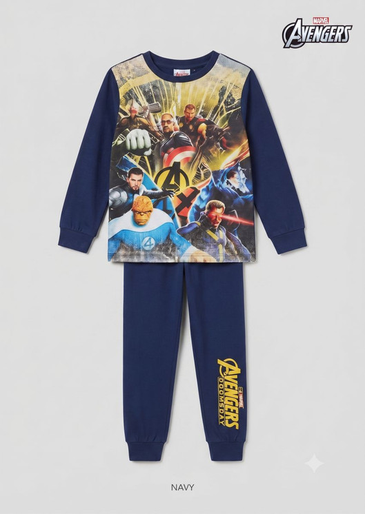 AVENGERS Pigiama bambino manica lunga in cotone interlock MV40M7806